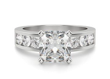 Diamond Dive Cushion Cut 1.50 Ct Center Engagement Ring Moissanite