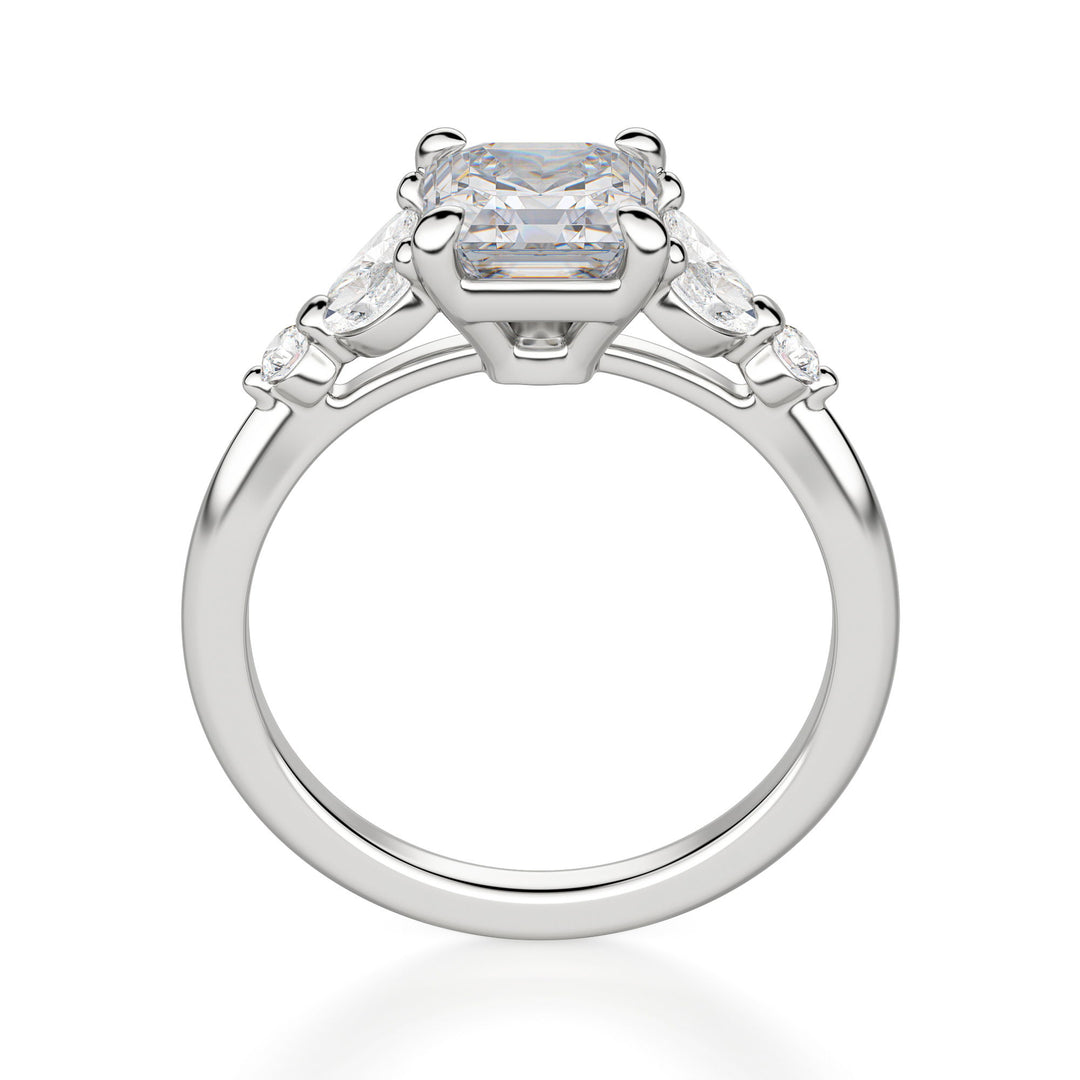 Haven Asscher Cut 1.00 Ct Center Engagement Ring Moissanite