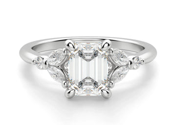 Haven Emerald Cut 2.00 Ct Center Engagement Ring Moissanite
