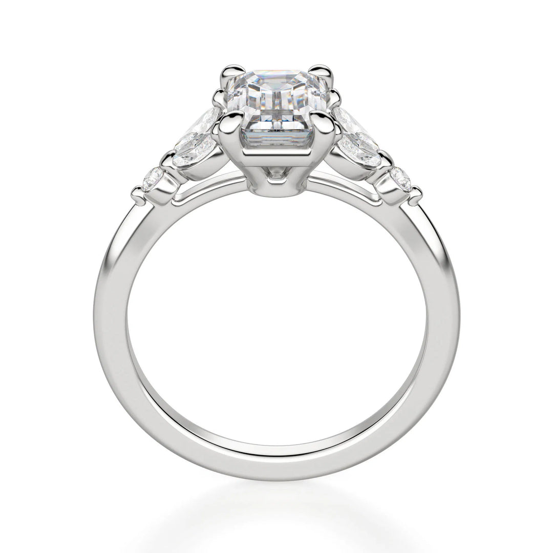 Haven Emerald Cut 2.00 Ct Center Engagement Ring Moissanite