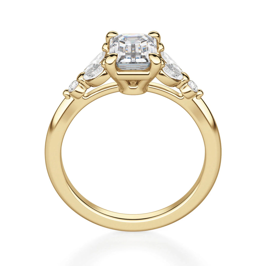 Haven Emerald Cut 2.00 Ct Center Engagement Ring Moissanite