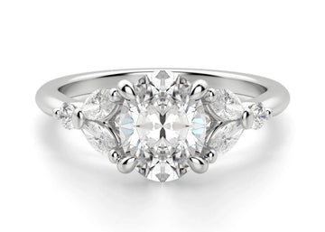 Haven Oval Cut 0.50 Ct Center Engagement Ring Moissanite