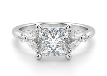 Haven Princess Cut 0.50 Ct Center Engagement Ring Moissanite