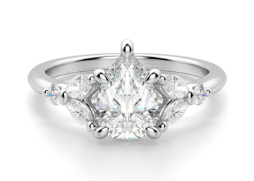 Haven Pear Cut 1.50 Ct Center Engagement Ring Moissanite