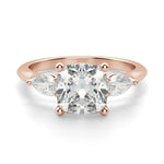 Load image into Gallery viewer, Pear Side Stone Classic Cushion Cut 1.00 Ct Center Engagement Ring Moissanite
