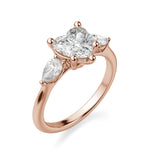 Load image into Gallery viewer, Pear Side Stone Classic Heart Cut 2.00 Ct Center Engagement Ring Moissanite
