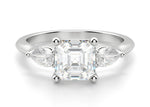 Load image into Gallery viewer, Pear Side Stone Classic Asscher Cut 0.50 Ct Engagement Ring Moissanite
