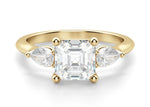 Load image into Gallery viewer, Pear Side Stone Classic Asscher Cut 0.50 Ct Engagement Ring Moissanite
