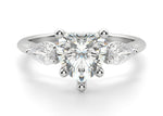 Load image into Gallery viewer, Pear Side Stone Classic Heart Cut 2.00 Ct Center Engagement Ring Moissanite
