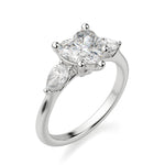 Load image into Gallery viewer, Pear Side Stone Classic Heart Cut 2.00 Ct Center Engagement Ring Moissanite
