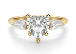 Load image into Gallery viewer, Pear Side Stone Classic Heart Cut 2.00 Ct Center Engagement Ring Moissanite
