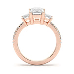 Load image into Gallery viewer, Three Stone Accented Emerald Cut 1.00 Ct Center Engagement Ring
