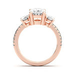 Load image into Gallery viewer, Three Stone Accented Oval Cut 1.00 Ct Center Engagement Ring Moissanite
