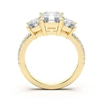 Load image into Gallery viewer, Three Stone Accented Asscher Cut 2.00 Ct Center Engagement Ring Moissanite
