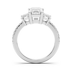 Load image into Gallery viewer, Three Stone Accented Emerald Cut 1.00 Ct Center Engagement Ring
