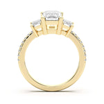 Load image into Gallery viewer, Three Stone Accented Emerald Cut 1.00 Ct Center Engagement Ring
