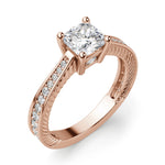 Load image into Gallery viewer, Sage Accented Cushion Cut 1.00 Ct Center Engagement Ring Moissanite
