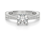 Load image into Gallery viewer, Sage Accented Cushion Cut 1.00 Ct Center Engagement Ring Moissanite
