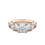 Load image into Gallery viewer, Three Stone Accented Cushion Cut 2.00 Ct Center Engagement Ring Moissanite
