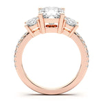 Load image into Gallery viewer, Three Stone Accented Cushion Cut 2.00 Ct Center Engagement Ring Moissanite
