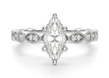 Infinite Love Marquise Cut 1.00 Ct Center Engagement Ring Moissanite