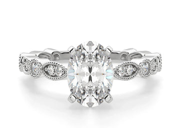 Infinite Love Oval Cut 1.00 Ct Center Engagement Ring Moissanite