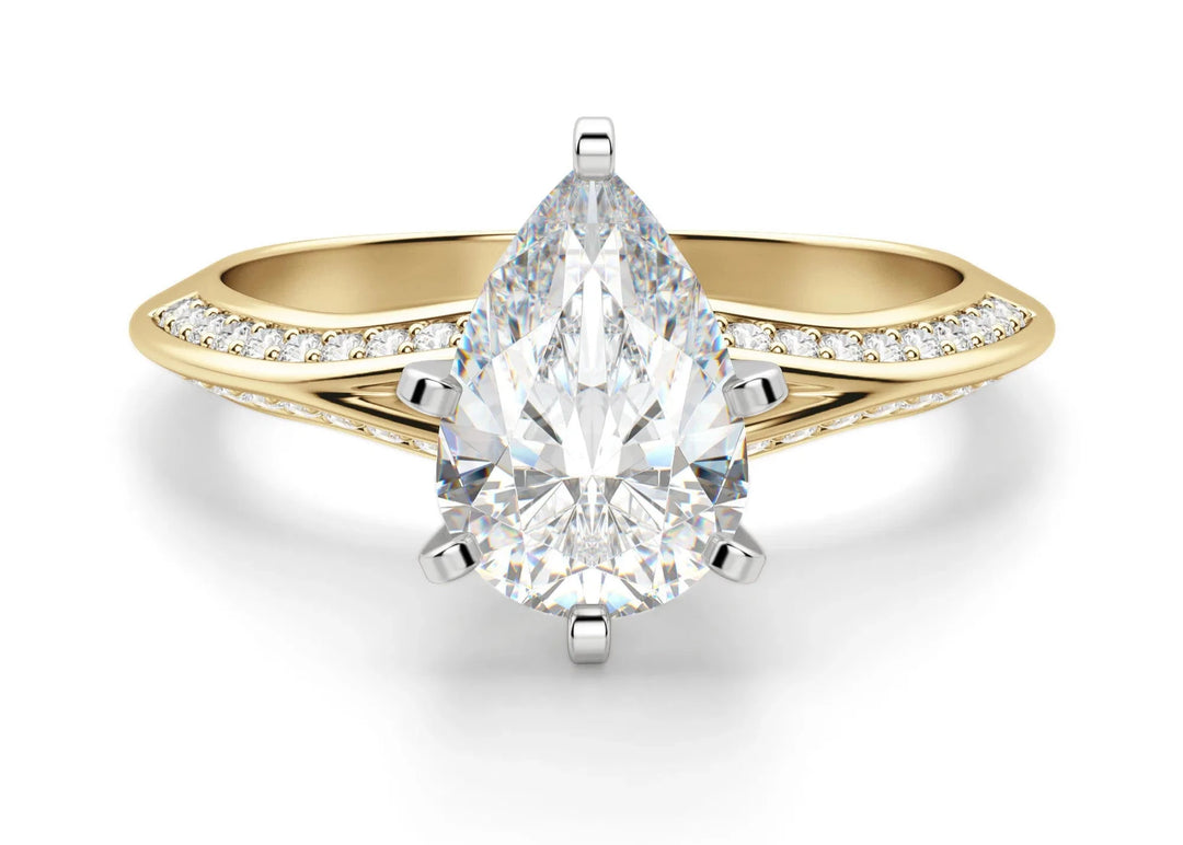 Irene Pear Cut 2.00 Ct Center Engagement Ring Moissanite