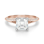 Load image into Gallery viewer, Irene Asscher Cut 1.00 Ct Center Engagement Ring Moissanite
