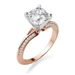 Load image into Gallery viewer, Irene Cushion Cut 0.50 Ct Center Engagement Ring Moissanite
