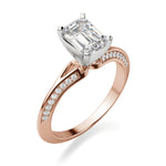 Load image into Gallery viewer, Irene Emerald Cut 0.60 Ct Center Engagement Ring Moissanite
