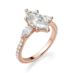 Load image into Gallery viewer, Pear Side Stone Accented Marquise Cut 1.50 Ct Center Engagement Ring
