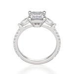 Load image into Gallery viewer, Pear Side Stone Accented Asscher Cut 1.00 Ct Engagement Ring Moissanite
