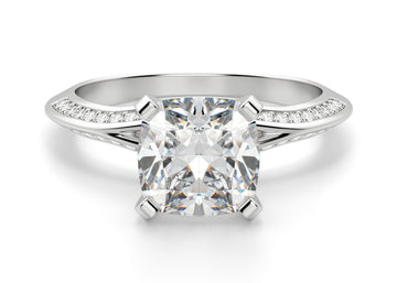 Irene Cushion Cut 0.50 Ct Center Engagement Ring Moissanite