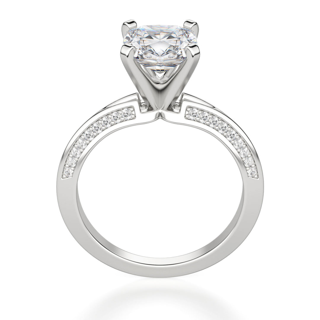 Irene Cushion Cut 0.50 Ct Center Engagement Ring Moissanite