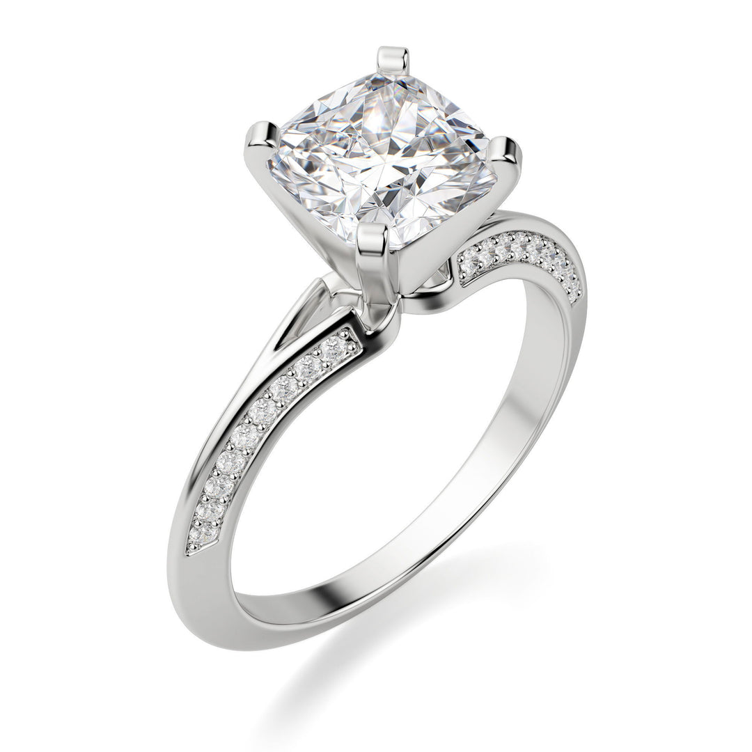 Irene Cushion Cut 0.50 Ct Center Engagement Ring Moissanite