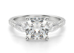 Load image into Gallery viewer, Pear Side Stone Accented Cushion Cut 0.50 Ct Center Engagement Ring Moissanite
