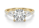 Load image into Gallery viewer, Pear Side Stone Accented Cushion Cut 0.50 Ct Center Engagement Ring Moissanite
