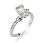 Load image into Gallery viewer, Irene Emerald Cut 0.60 Ct Center Engagement Ring Moissanite
