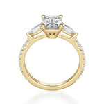 Load image into Gallery viewer, Pear Side Stone Accented Emerald Cut 1.00 Ct Center Engagement Ring Moissanite
