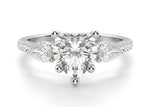 Load image into Gallery viewer, Pear Side Stone Accented Heart Cut 1.00 Ct Center Engagement Ring Moissanite
