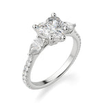 Load image into Gallery viewer, Pear Side Stone Accented Heart Cut 1.00 Ct Center Engagement Ring Moissanite
