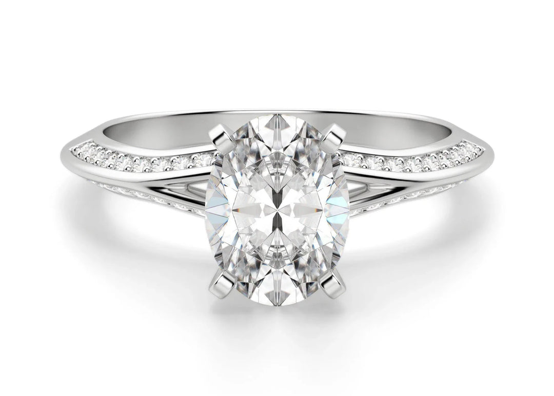 Irene Oval Cut 1.00 Ct Center Engagement Ring Moissanite