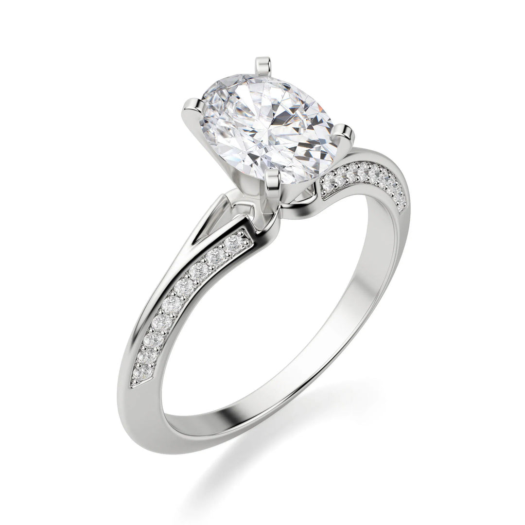 Irene Oval Cut 1.00 Ct Center Engagement Ring Moissanite