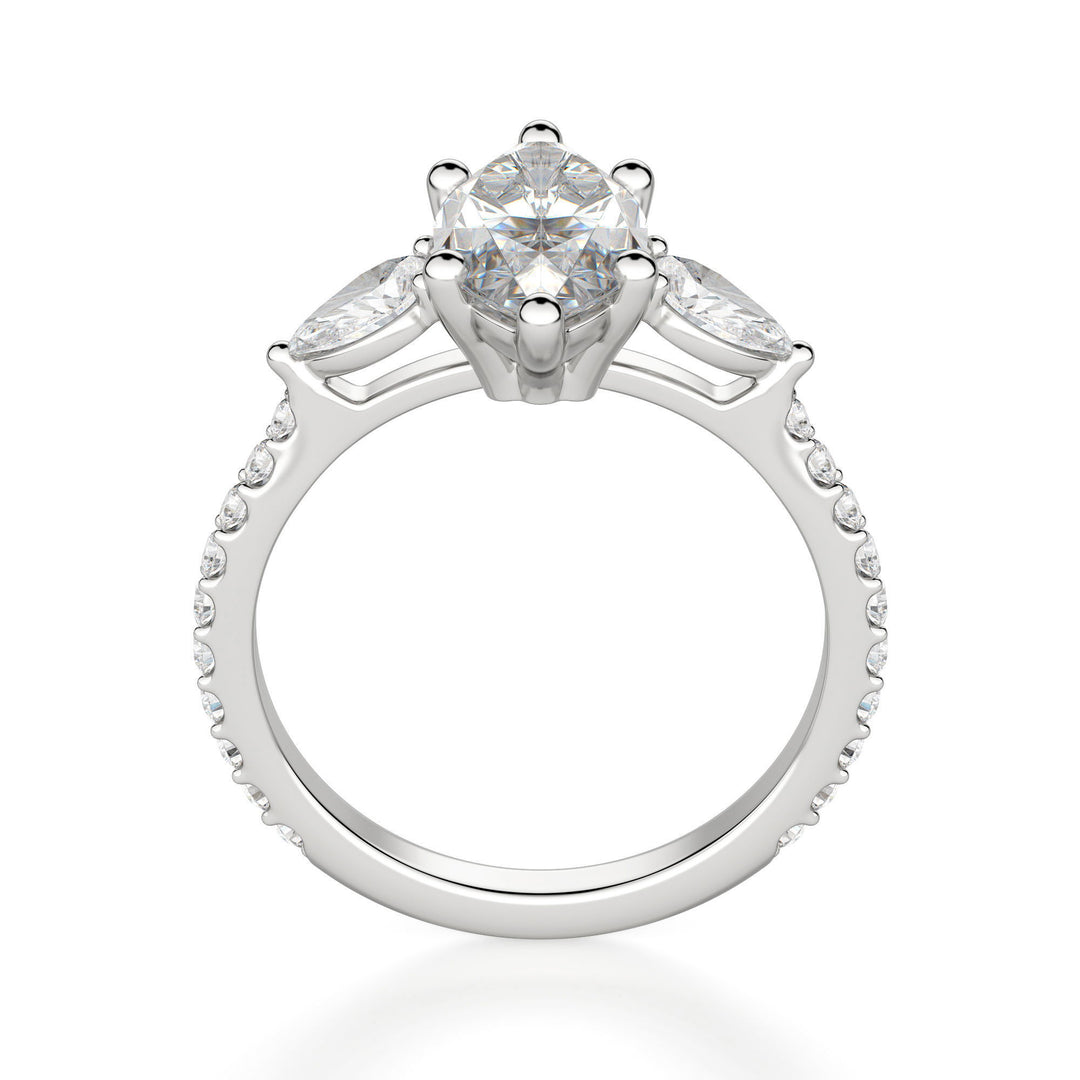 Pear Side Stone Accented Marquise Cut 1.50 Ct Center Engagement Ring