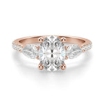 Load image into Gallery viewer, Pear Side Stone Accented Oval Cut 1.0 Ct Center Engagement Ring Moissnite
