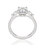 Load image into Gallery viewer, Pear Side Stone Accented Oval Cut 1.0 Ct Center Engagement Ring Moissnite
