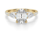 Load image into Gallery viewer, Pear Side Stone Accented Oval Cut 1.0 Ct Center Engagement Ring Moissnite
