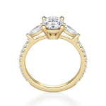 Load image into Gallery viewer, Pear Side Stone Accented Oval Cut 1.0 Ct Center Engagement Ring Moissnite
