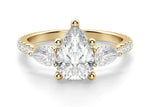 Load image into Gallery viewer, Pear Side Stone  Accented Pear Cut 1.00 Ct Center Engagement Ring Moissanite
