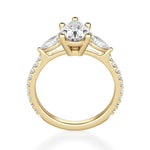 Load image into Gallery viewer, Pear Side Stone  Accented Pear Cut 1.00 Ct Center Engagement Ring Moissanite
